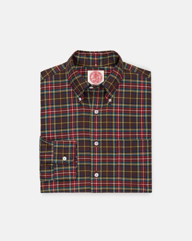 Made-in-USA Black Stewart Variant Tartan Flannel Sport Shirt - Classic Fit sold by J. Press