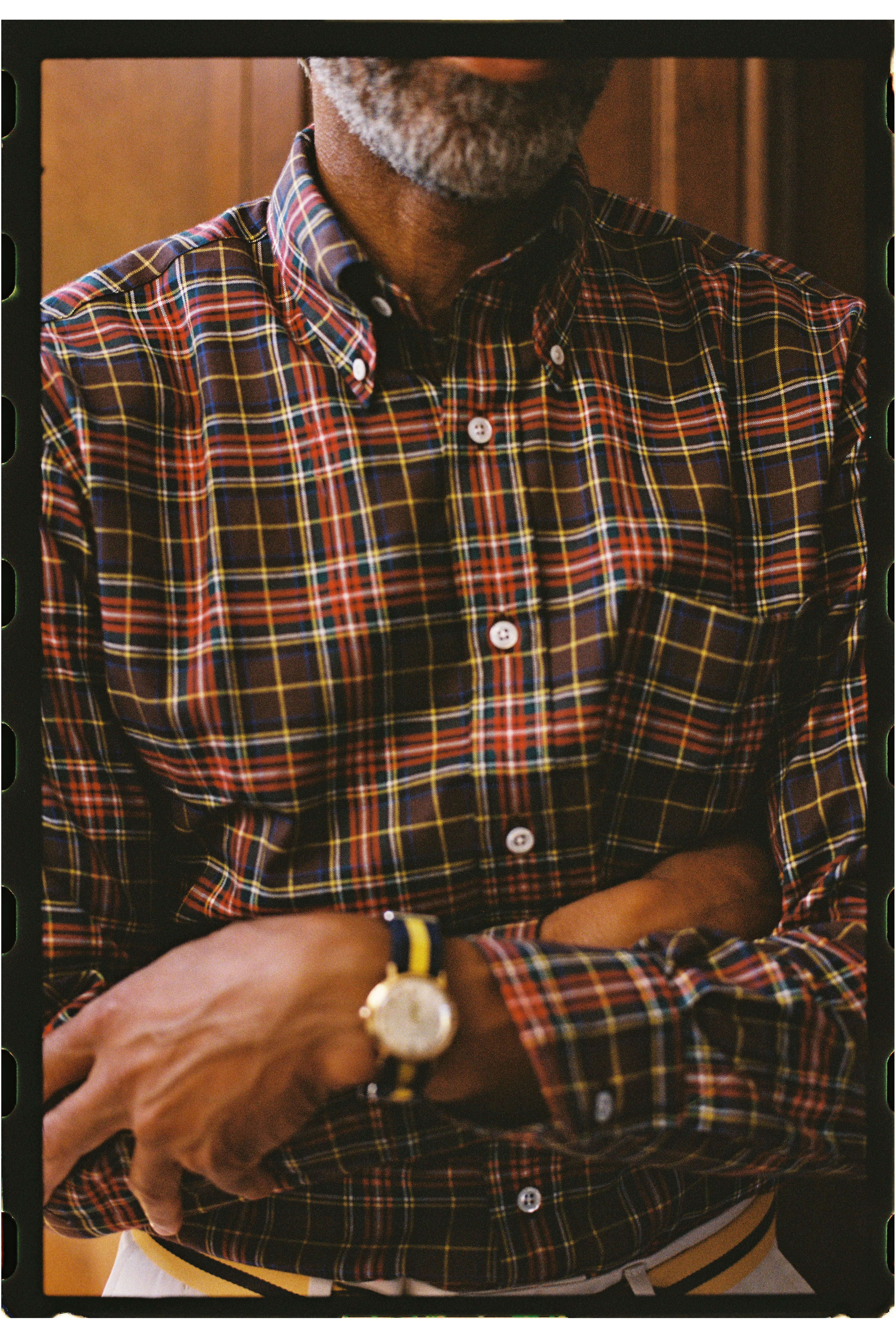 Made-in-USA Black Stewart Variant Tartan Flannel Sport Shirt - Classic Fit sold by J. Press product image thumbnail 3