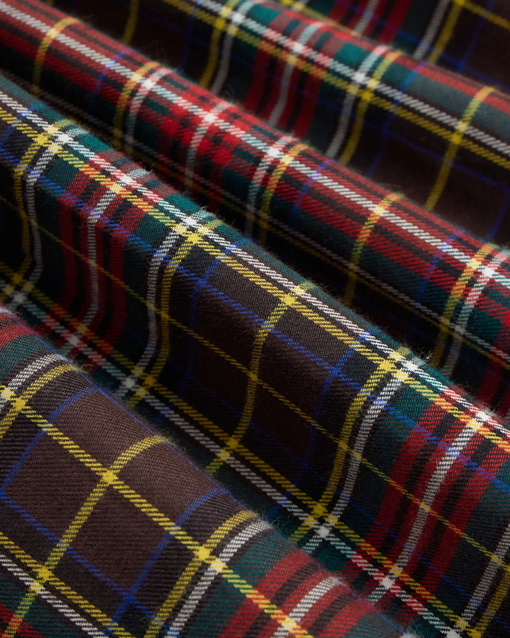 Made-in-USA Black Stewart Variant Tartan Flannel Sport Shirt - Classic Fit sold by J. Press product image thumbnail 4