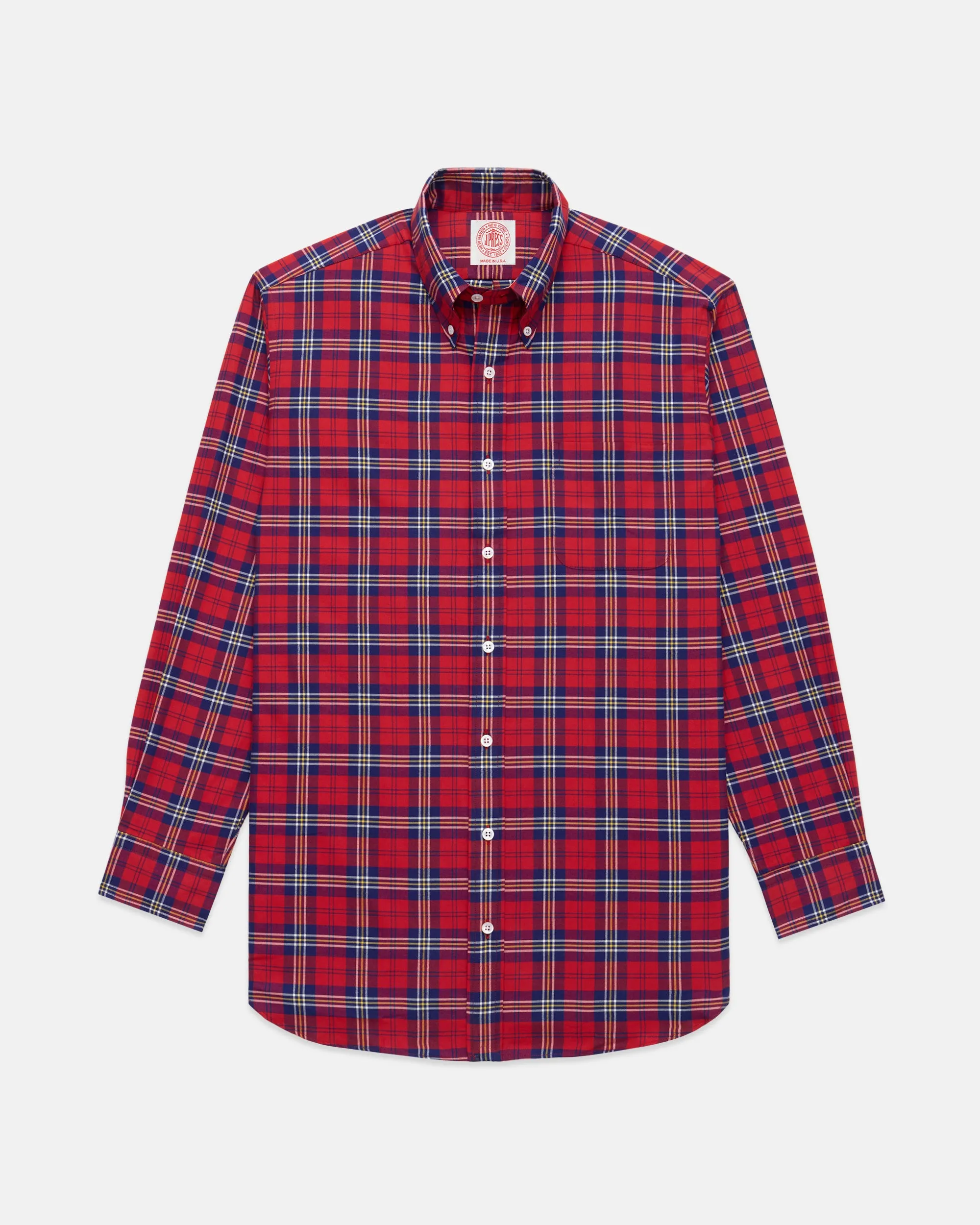 Made-in-USA Red Ground Tartan Flannel Sport Shirt - Classic Fit sold by J. Press product image thumbnail 2