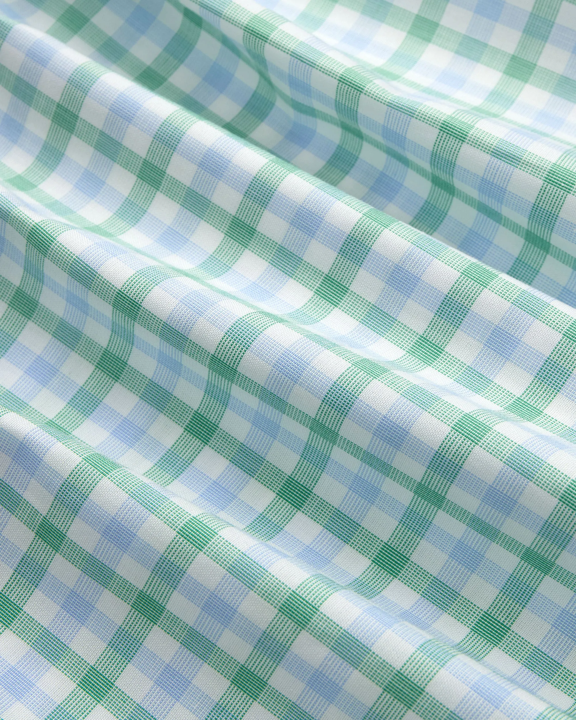 Made-in-USA Thomas Mason Blue and Green Tattersall Button Down Shirt - Classic Fit sold by J. Press product image thumbnail 3