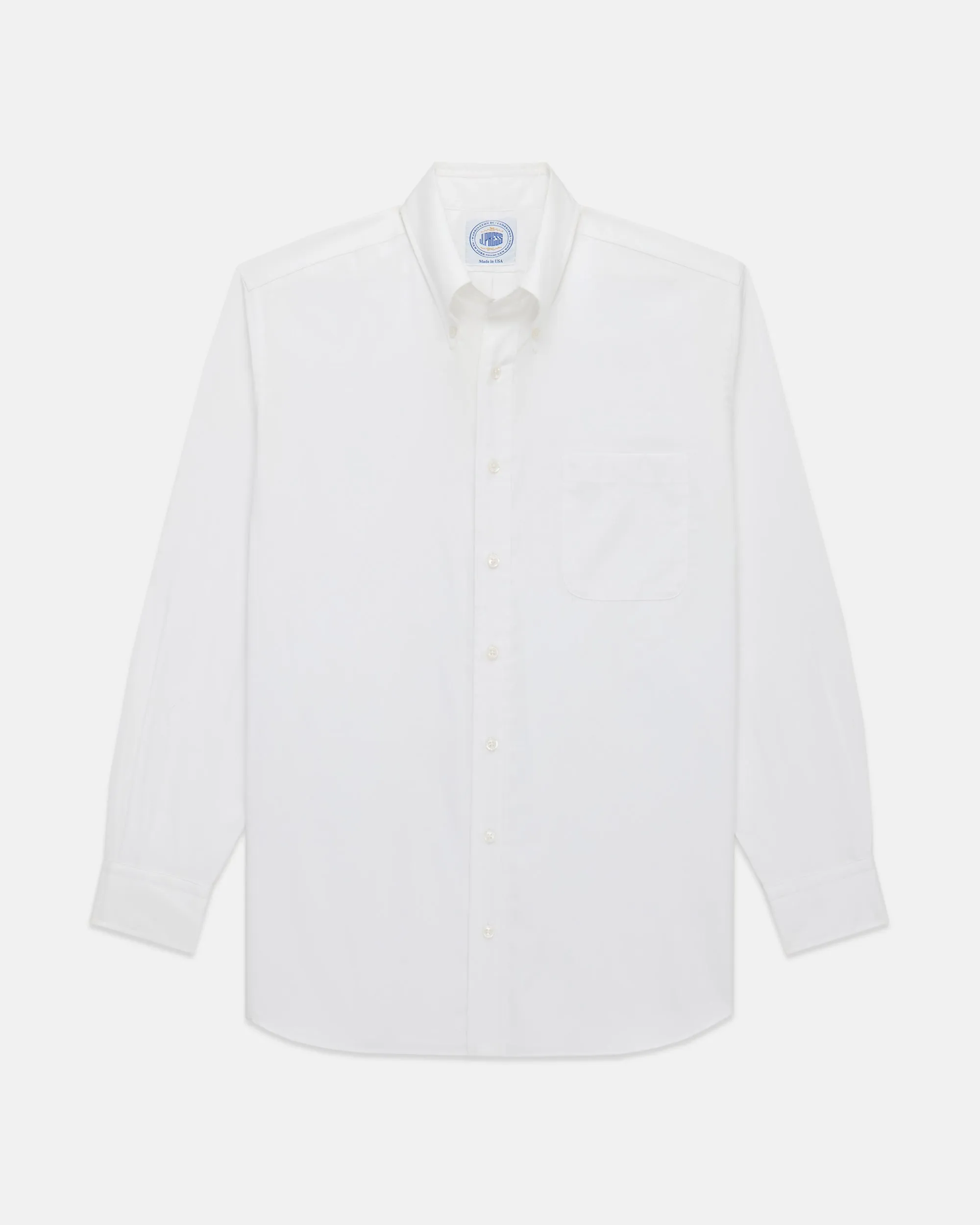 Made-in-USA Thomas Mason White Royal Oxford Button Down Shirt - Classic Fit sold by J. Press product image thumbnail 2