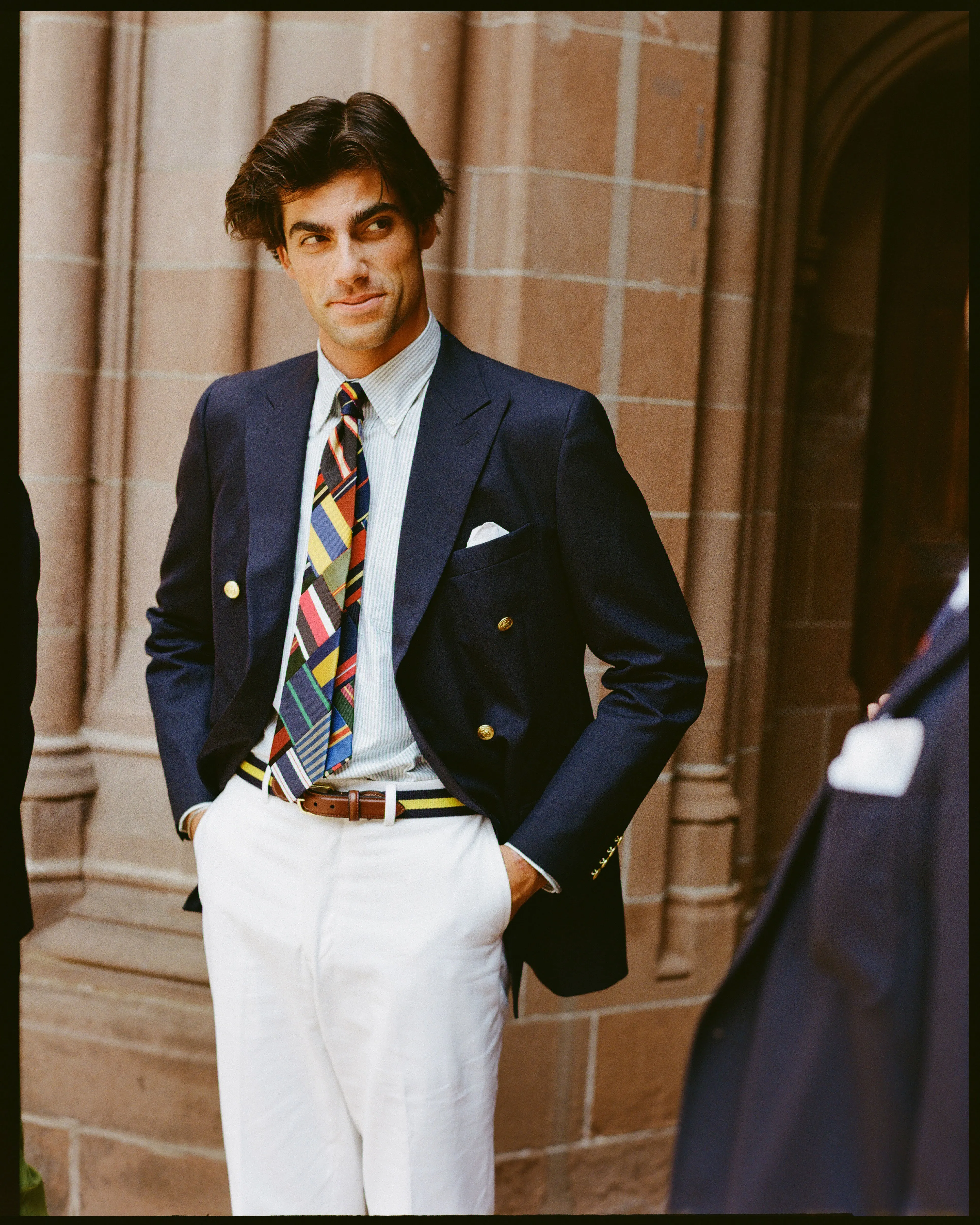 Made-in-USA Double-Breasted Navy Tropical Wool Blazer sold by J. Press product image thumbnail 2