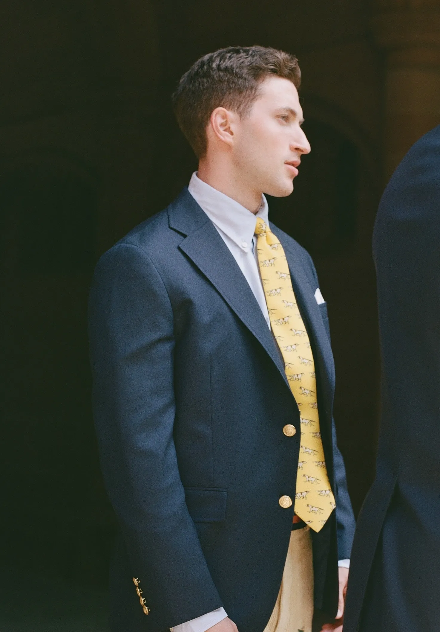 Made-in-USA Two-Button Darted Solid Navy Tropical Wool Blazer sold by J. Press product image thumbnail 3