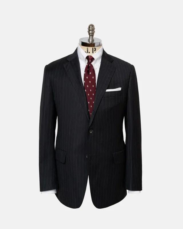Made-in-USA Charcoal Chalkstripe Super 120s Wool Suit sold by J. Press