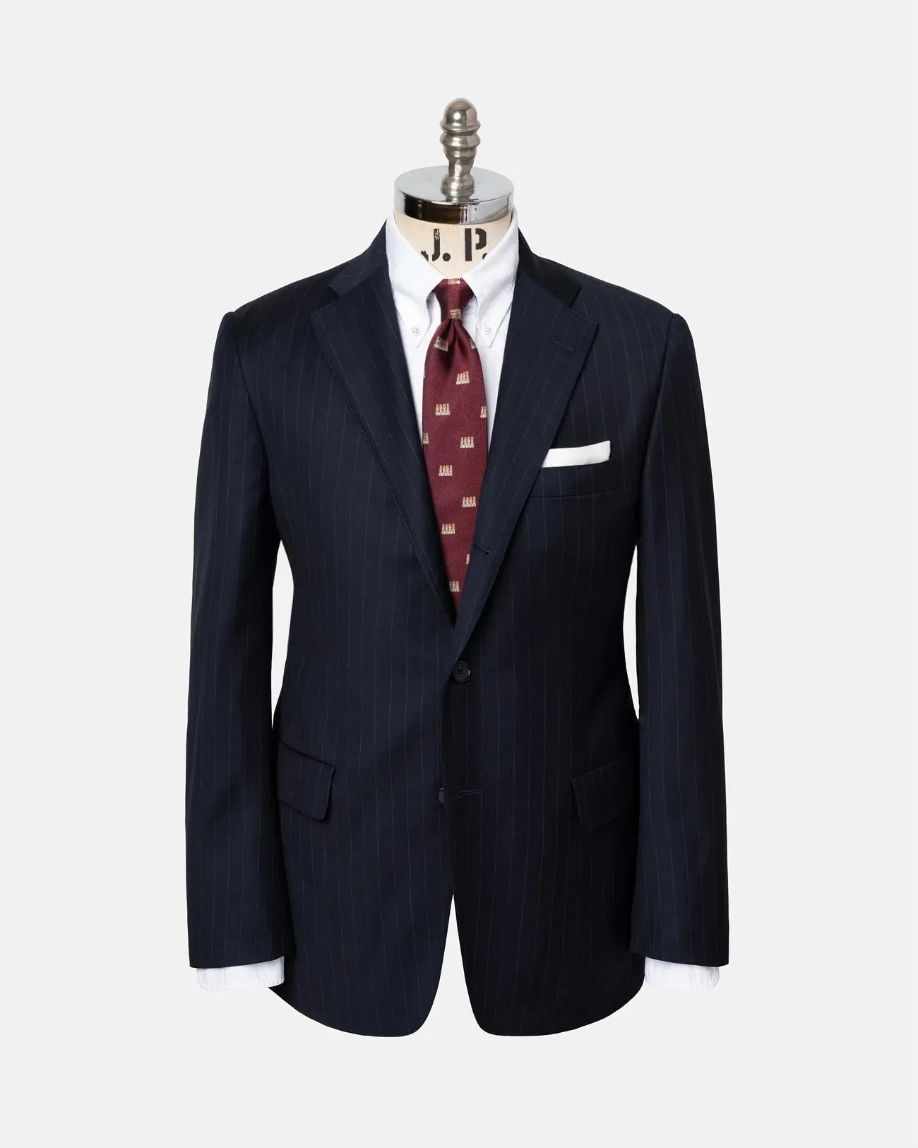 Made-in-USA Navy Chalkstripe Super 120s Wool Suit sold by J. Press