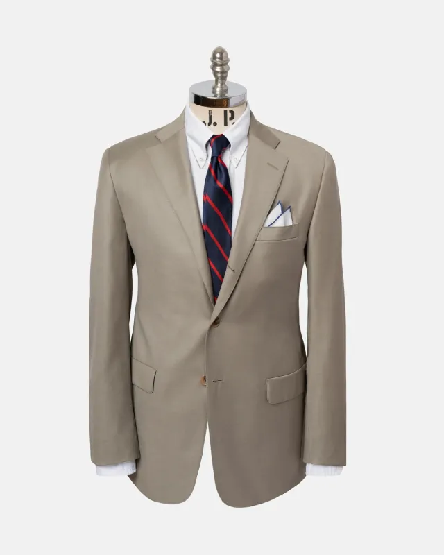 Made-in-USA Solid Tan Super 120s Wool Suit sold by J. Press