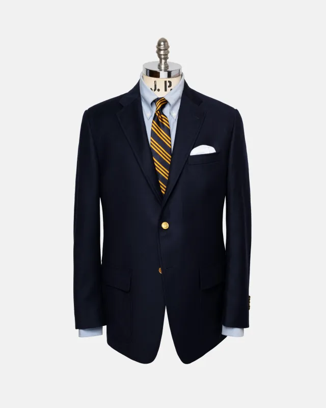 Made-in-USA Navy Wool Doeskin Blazer sold by J. Press