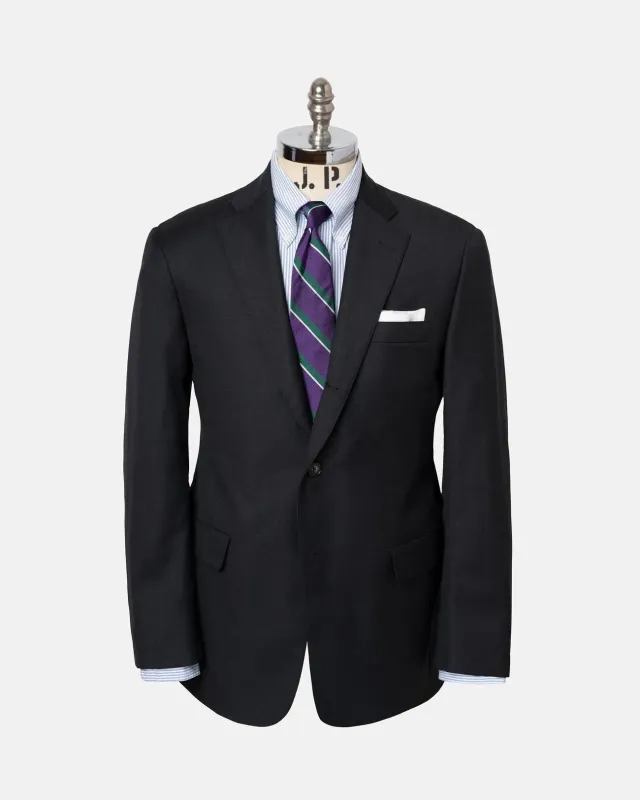 Made-in-USA Solid Charcoal Worsted Wool Suit sold by J. Press