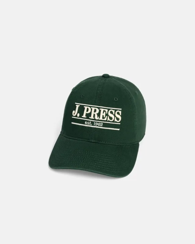 J. PRESS Green Three-Bar Dad Hat made by J. Press