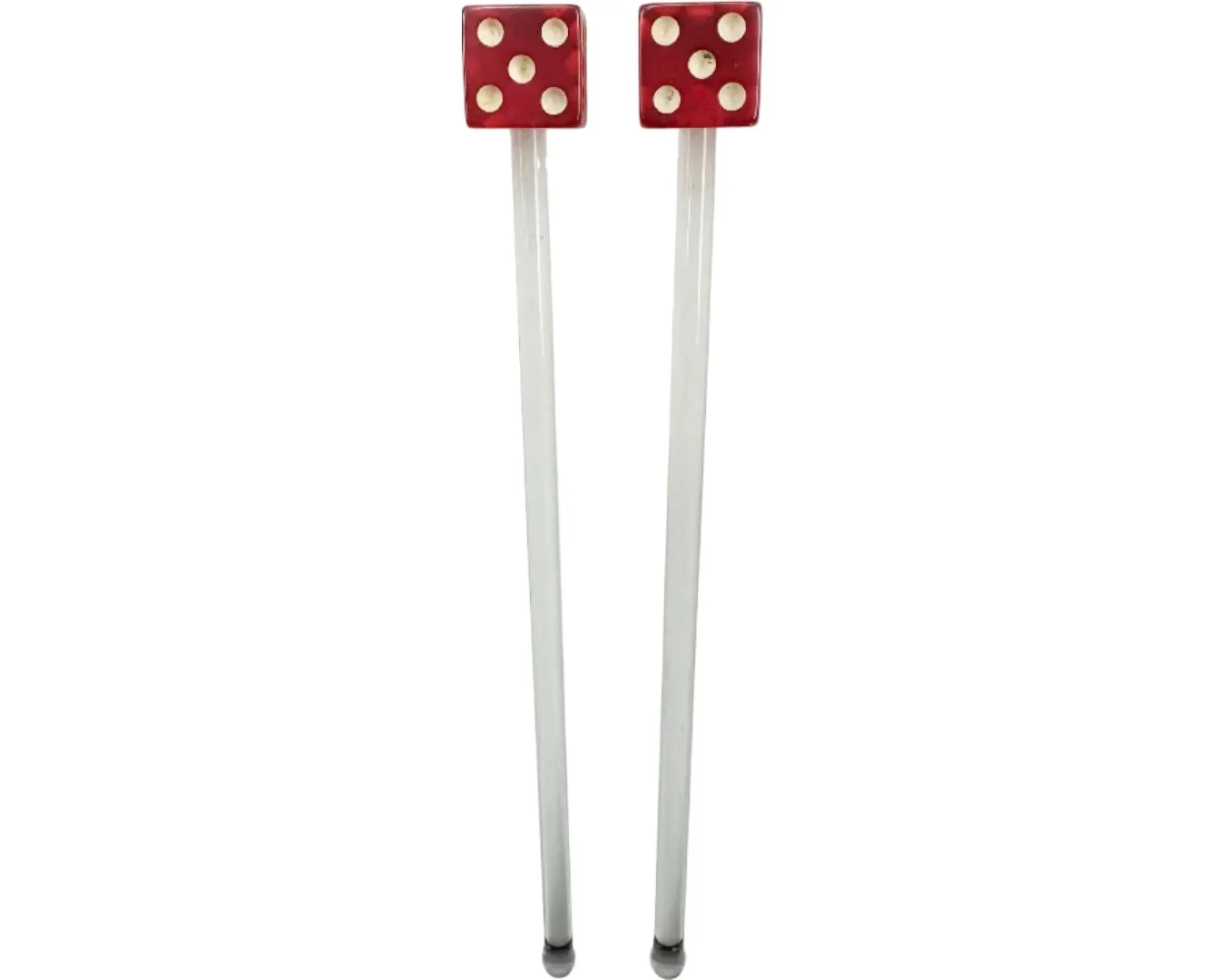 Pair Vintage Bakelite Dice Glass Swizzle Stick Stirrers sold by J. Press product image thumbnail 3
