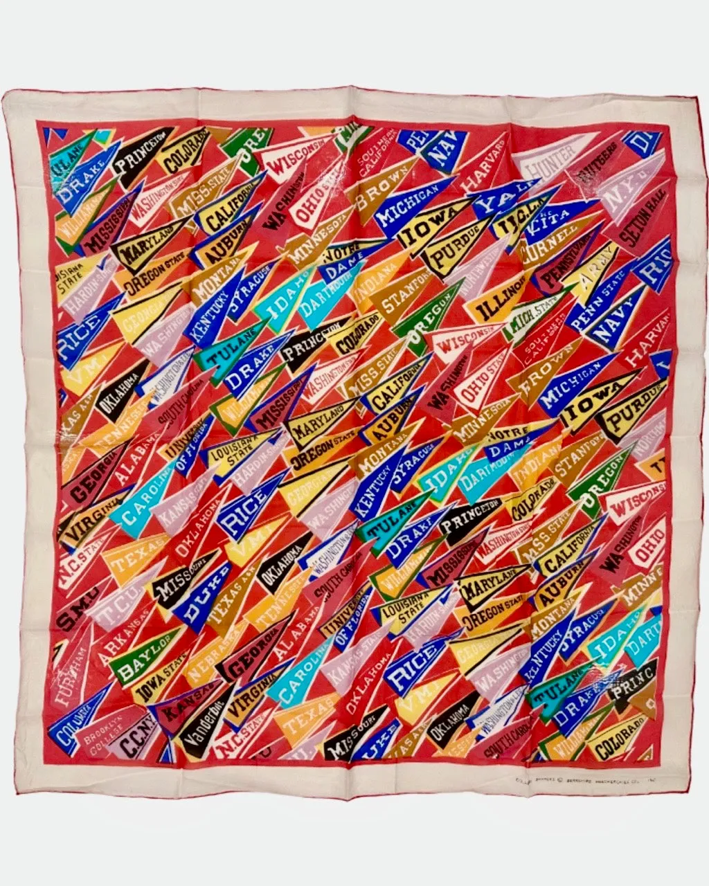 Vintage College University Banners Scarf by Berkshire Handkerchief Co. sold by J. Press product image thumbnail 5