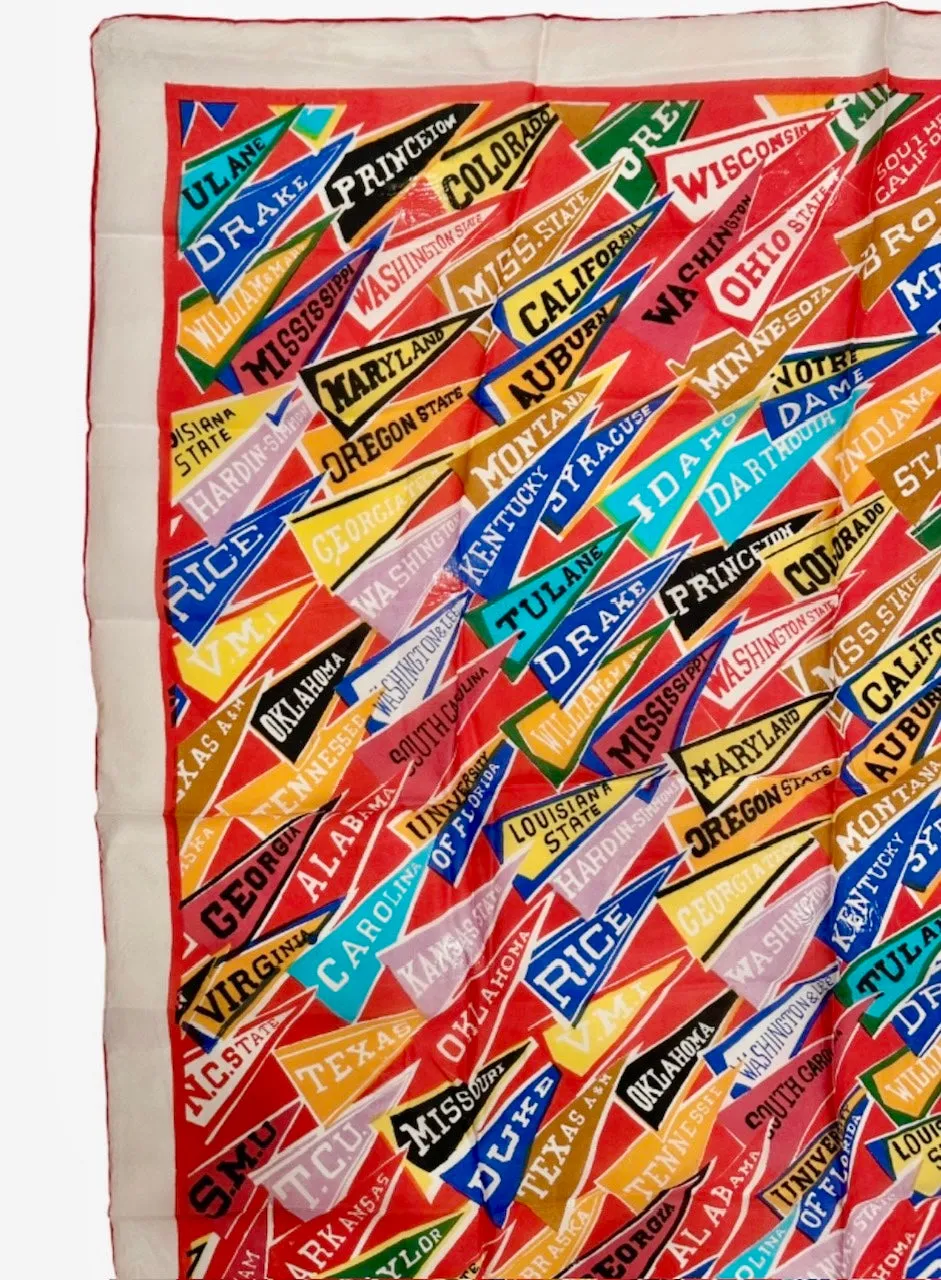 Vintage College University Banners Scarf by Berkshire Handkerchief Co. sold by J. Press product image thumbnail 2