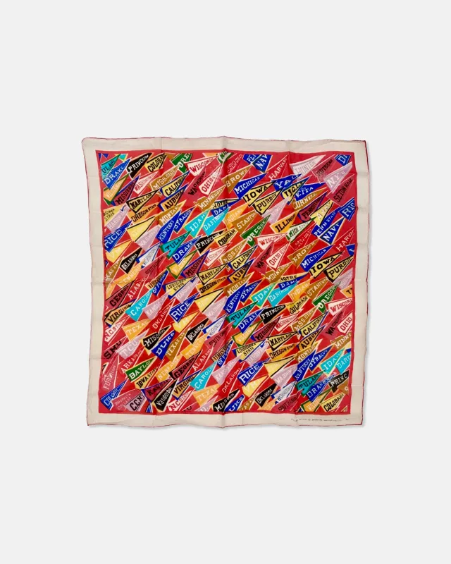 Vintage College University Banners Scarf by Berkshire Handkerchief Co. made by J. Press