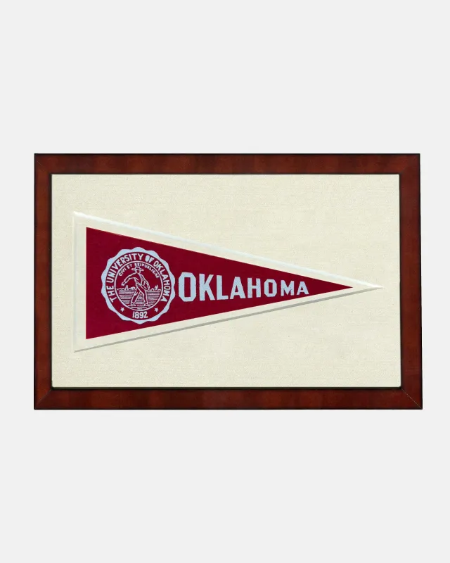 University of Oklahoma Framed Vintage Pennant sold by J. Press