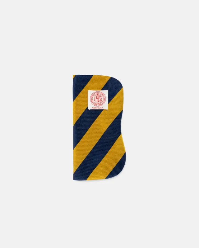 Navy/Yellow Repp Stripe Silk Eyeglass Case sold by J. Press