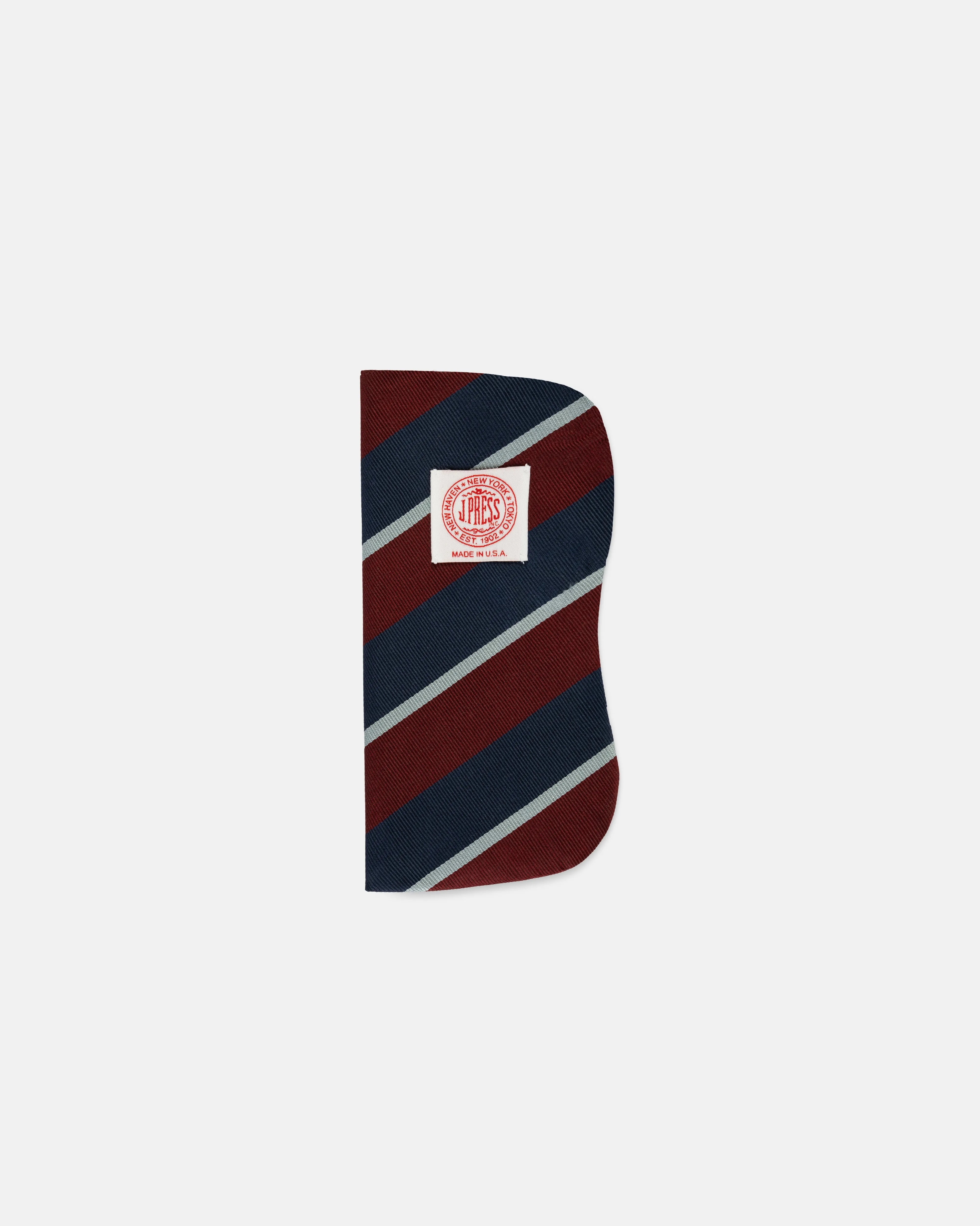 Navy/Burgundy Repp Stripe Silk Eyeglass Case sold by J. Press