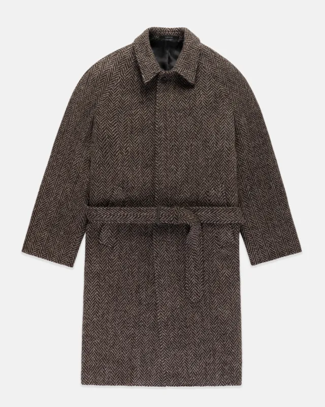 Made-in-USA Cheviot Tweed Top Coat sold by J. Press