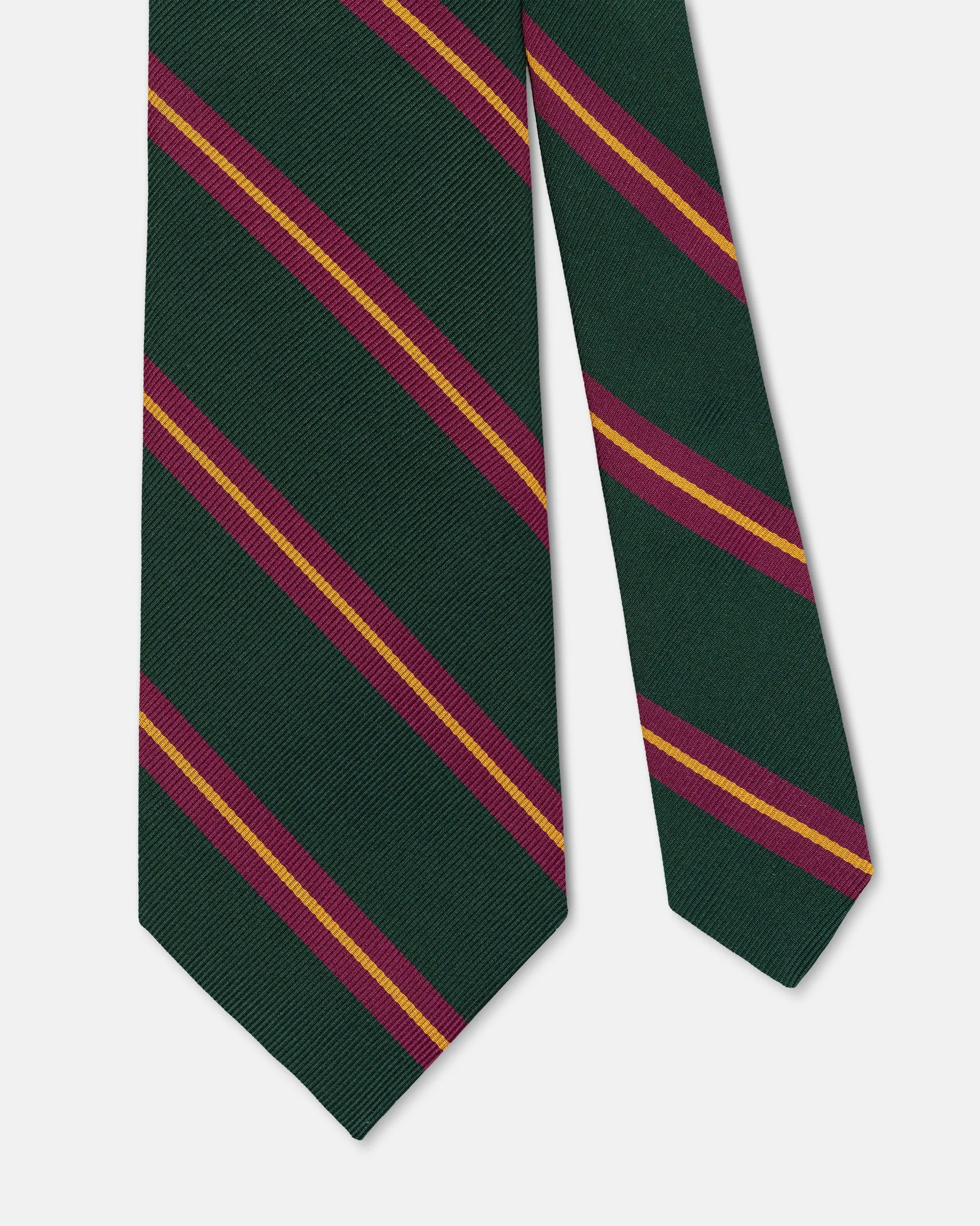 Made-in-USA Green, Purple, & Gold Stripe Repp Tie sold by J. Press product image thumbnail 2