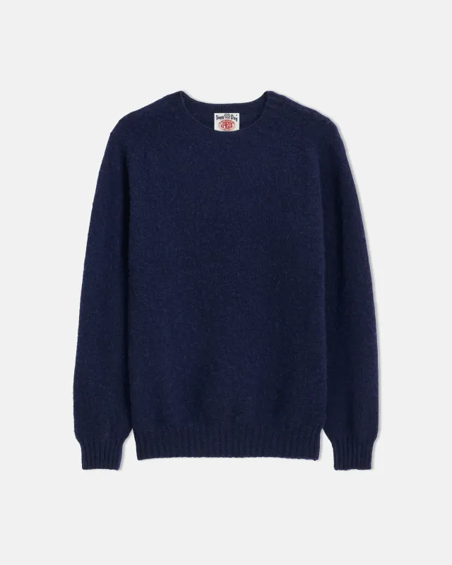 J. Press x Alex Mill Navy Shaggy Dog Sweater - Trim Fit sold by J. Press