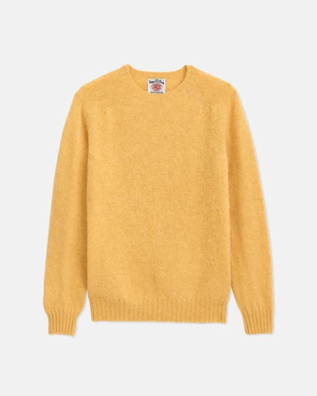 Made-in-Scotland Yellow Shaggy Dog Sweater - Trim Fit sold by J. Press