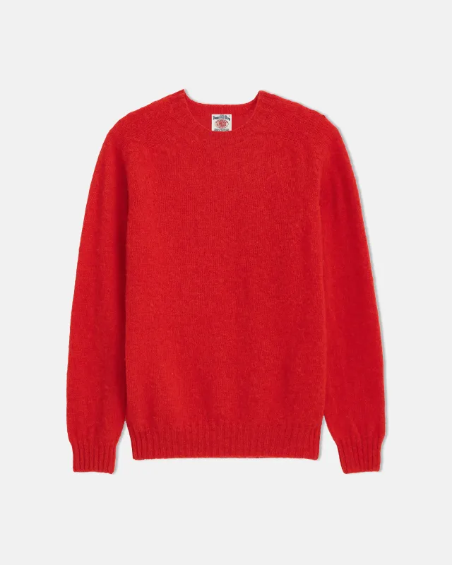 Made-in-Scotland Red Shaggy Dog Sweater - Trim Fit made by Alex Mill