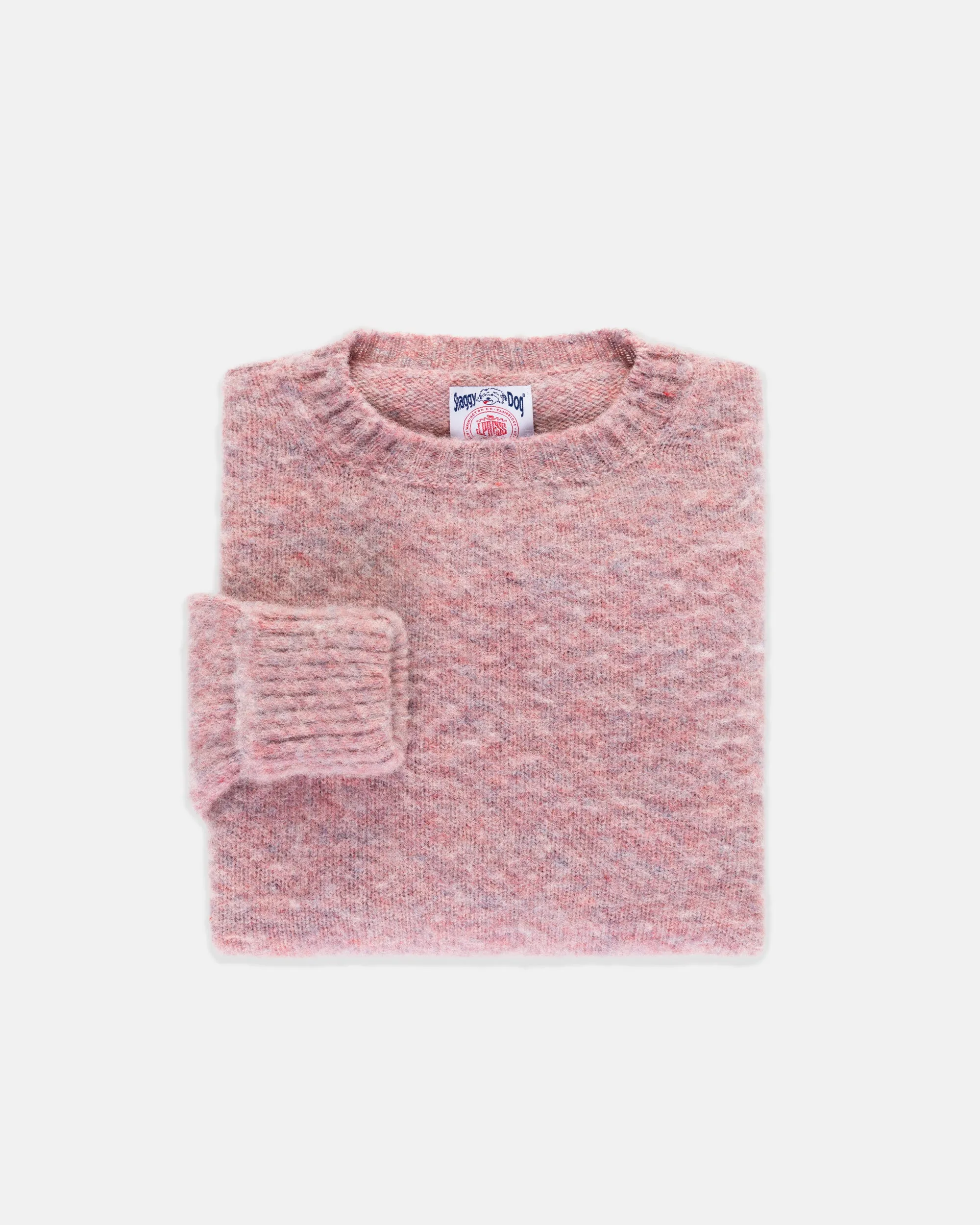 Made-in-Scotland Dark Pink Marl Shaggy Dog Sweater - Classic Fit sold by J. Press