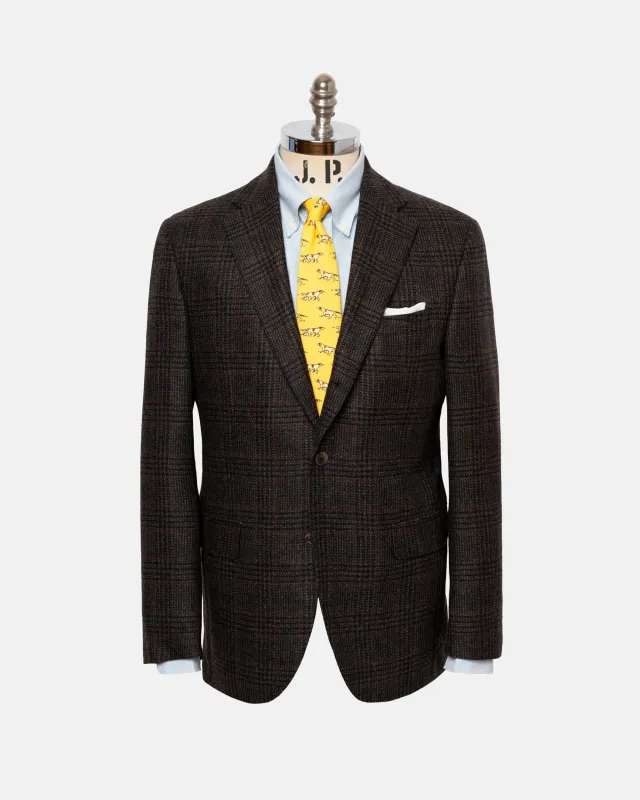 Made-in-Canada Brown Plaid Wool/Cashmere Sport Coat sold by J. Press