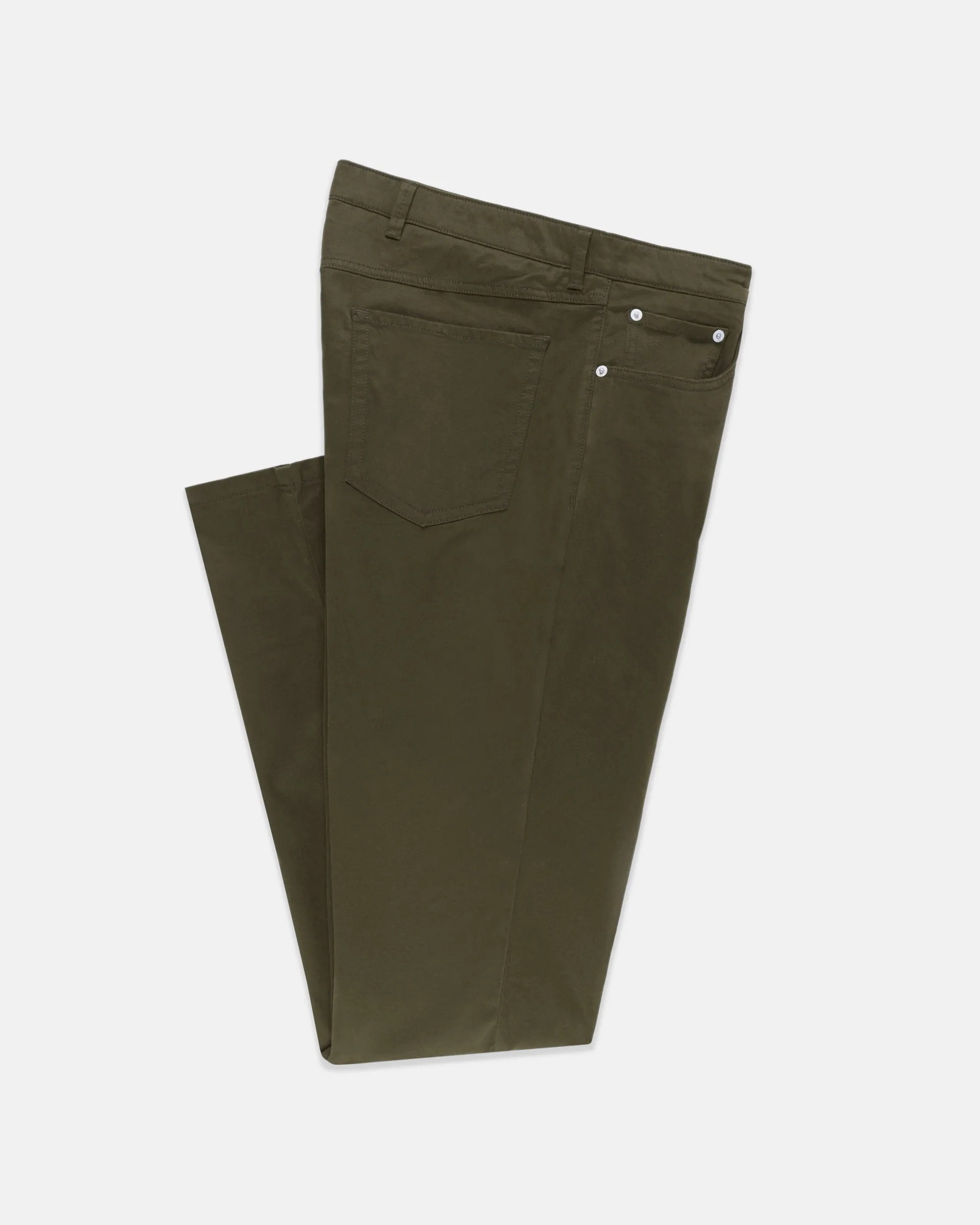 Olive 5-Pocket Twill Pant sold by J. Press