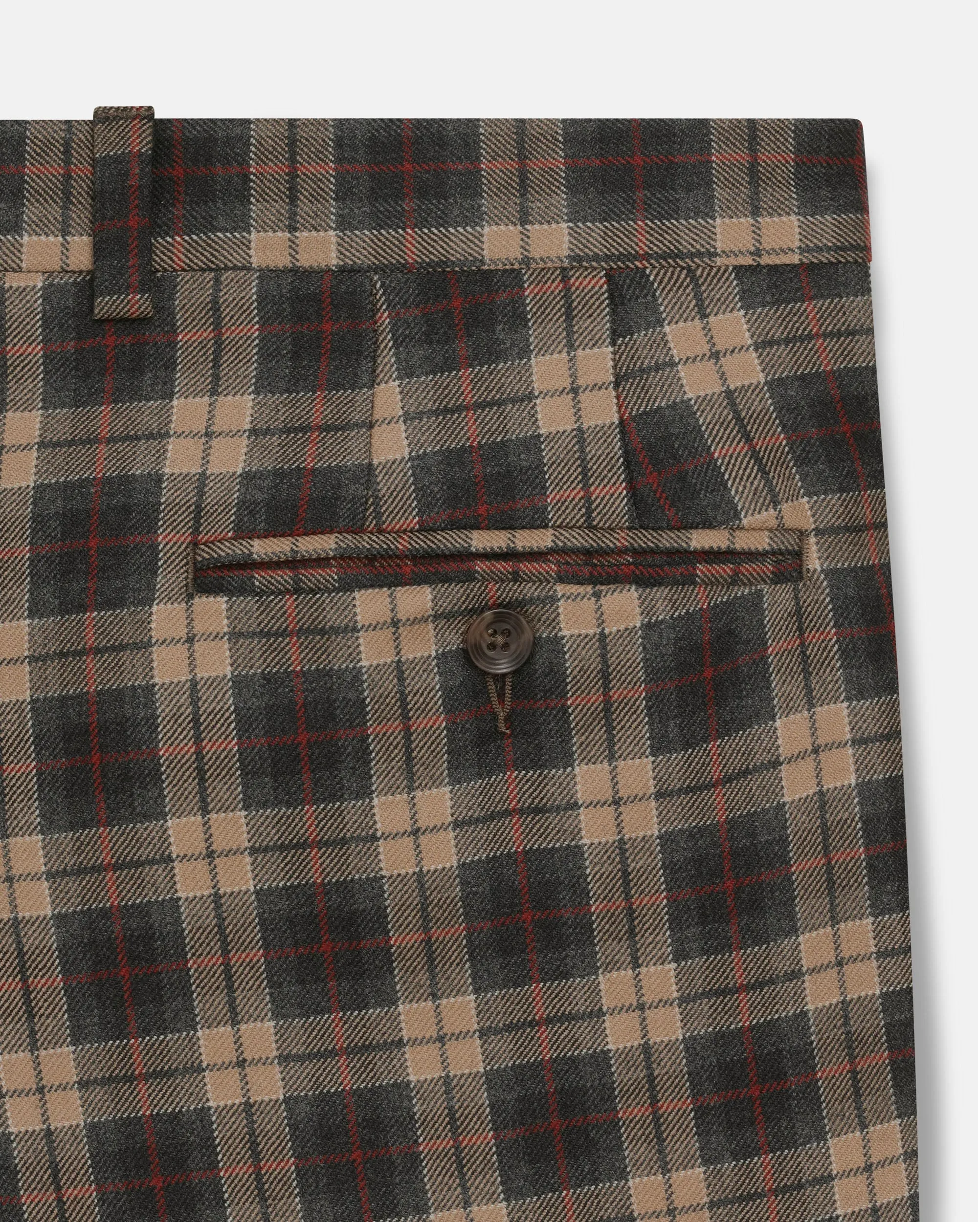 Made-in-Canada Tan Tartan Wool Trouser sold by J. Press product image thumbnail 3