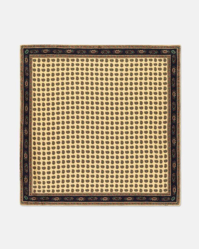 Made-in-USA Light Yellow Pine Silk Pocket Square sold by J. Press