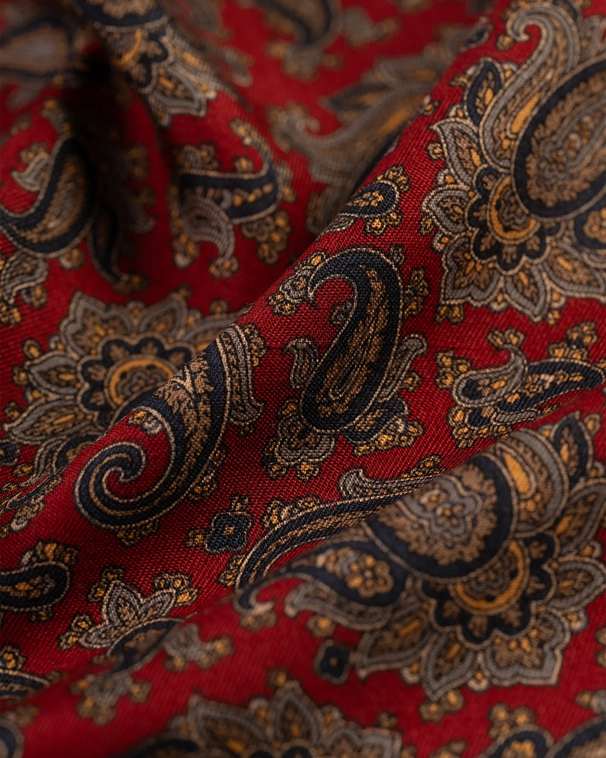 Made-in-USA Burgundy Paisley Silk Pocket Square sold by J. Press product image thumbnail 2