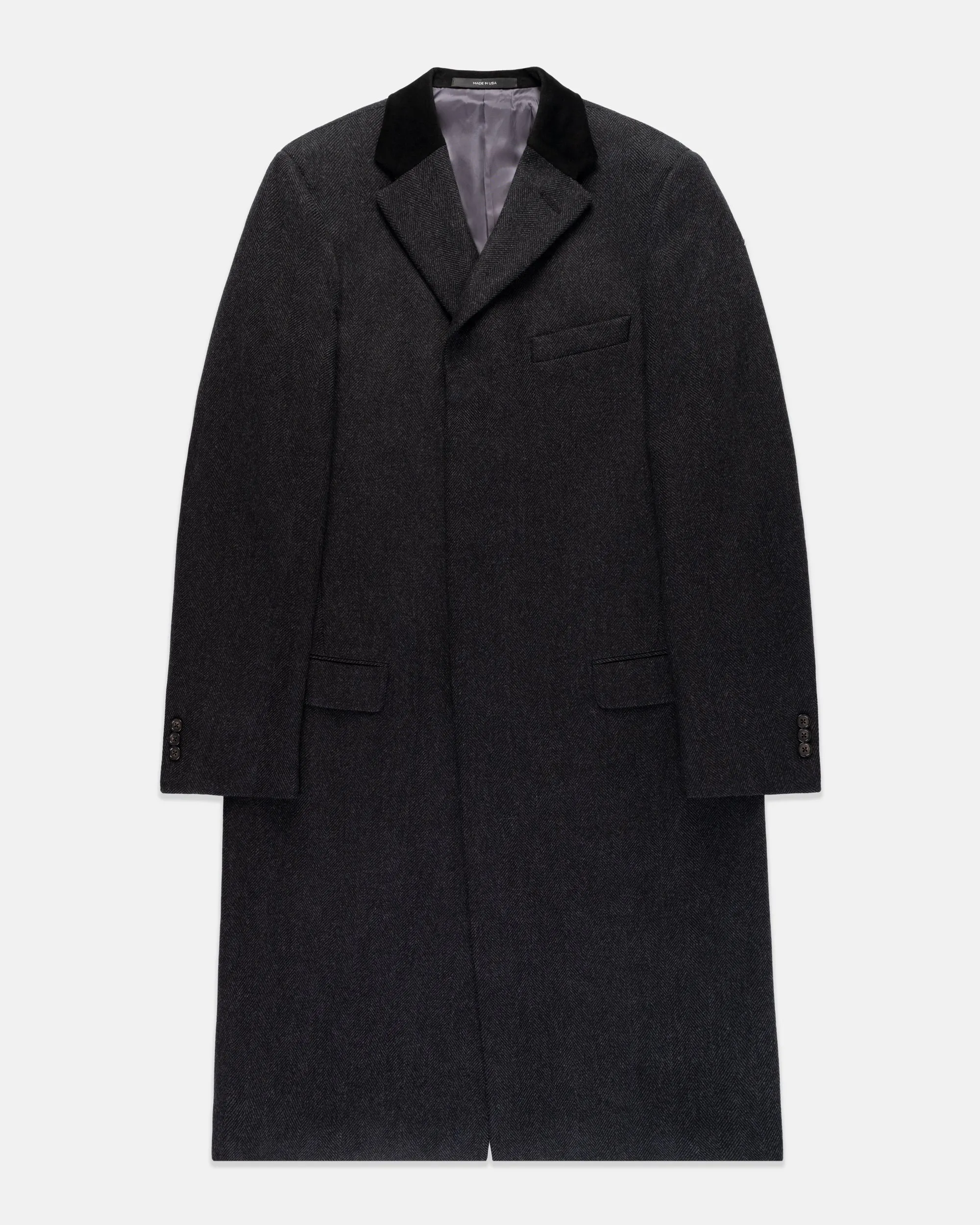 Made-in-USA Chesterfield Topcoat sold by J. Press