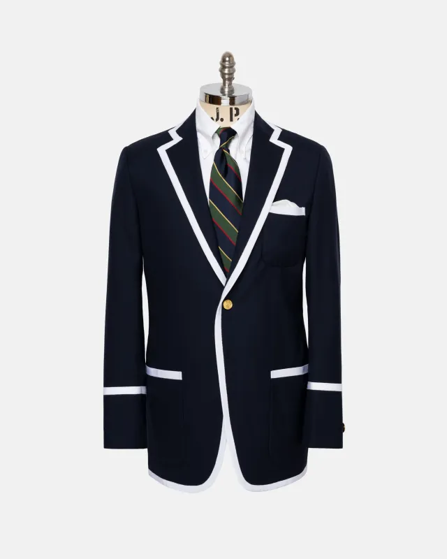 Made-in-USA Navy Tipped Boating Blazer sold by J. Press