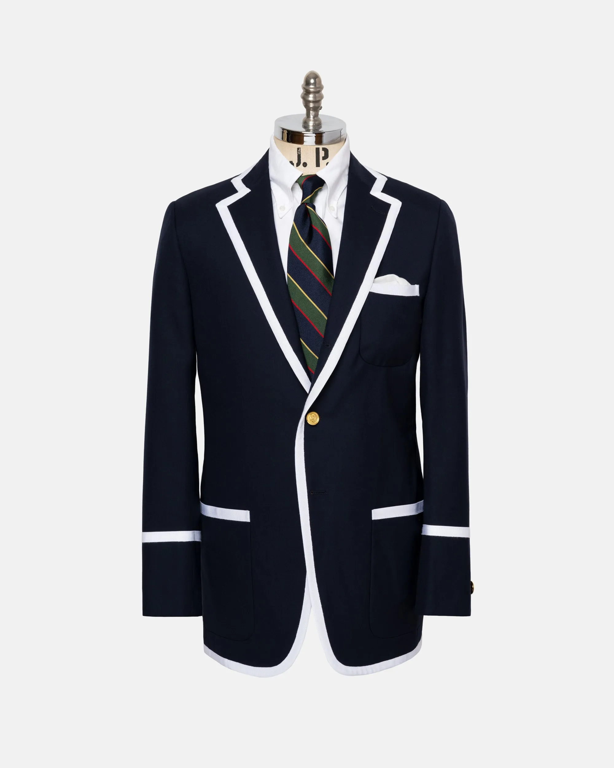 Made-in-USA Navy Tipped Club Blazer sold by J. Press