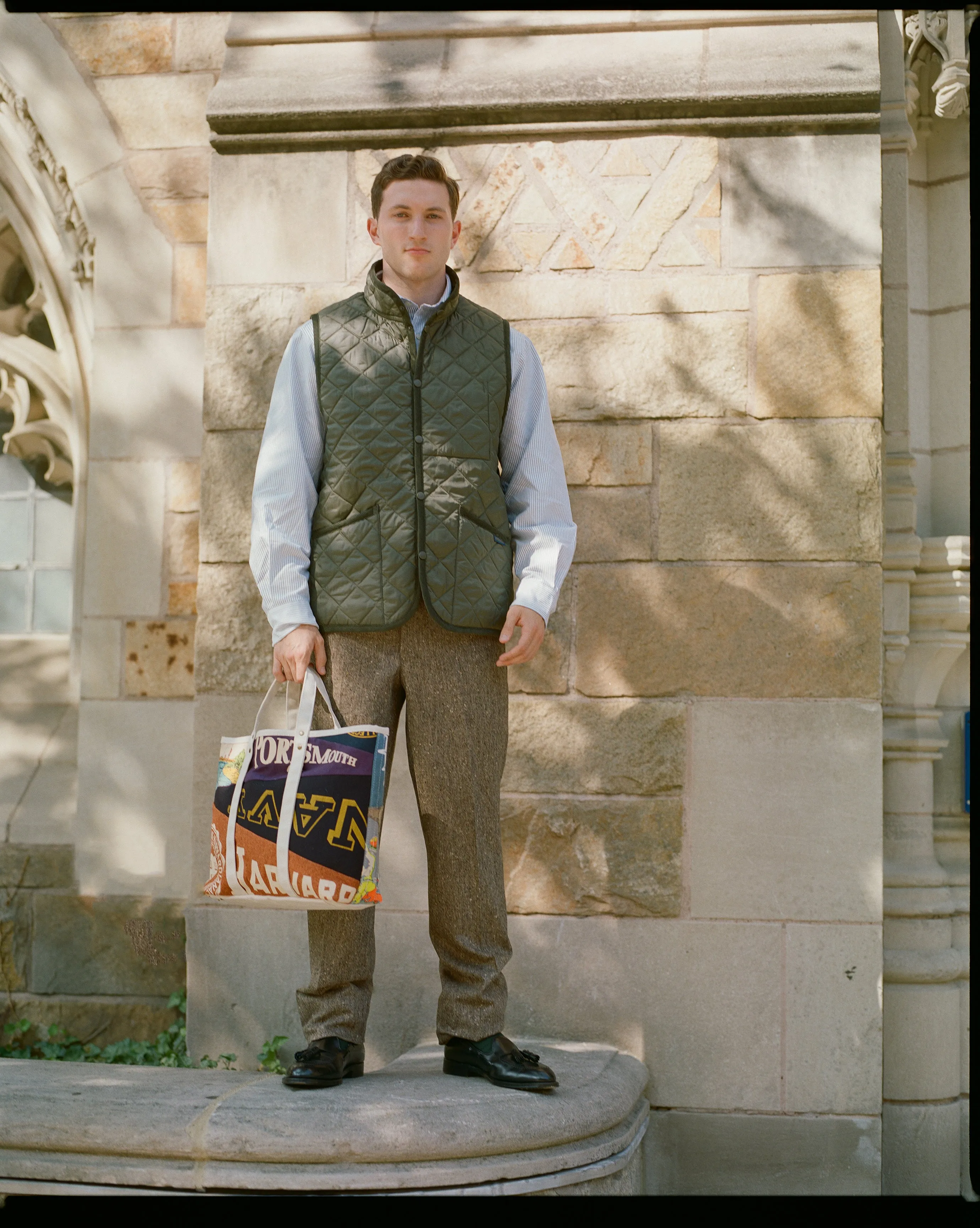 Made-in-England Lavenham Olive Mickfield Quilted Gilet sold by J. Press product image thumbnail 3