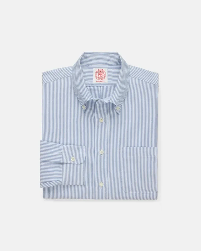 Made-in-USA Blue University Stripe Oxford Cloth Shirt - Regular Fit sold by J. Press
