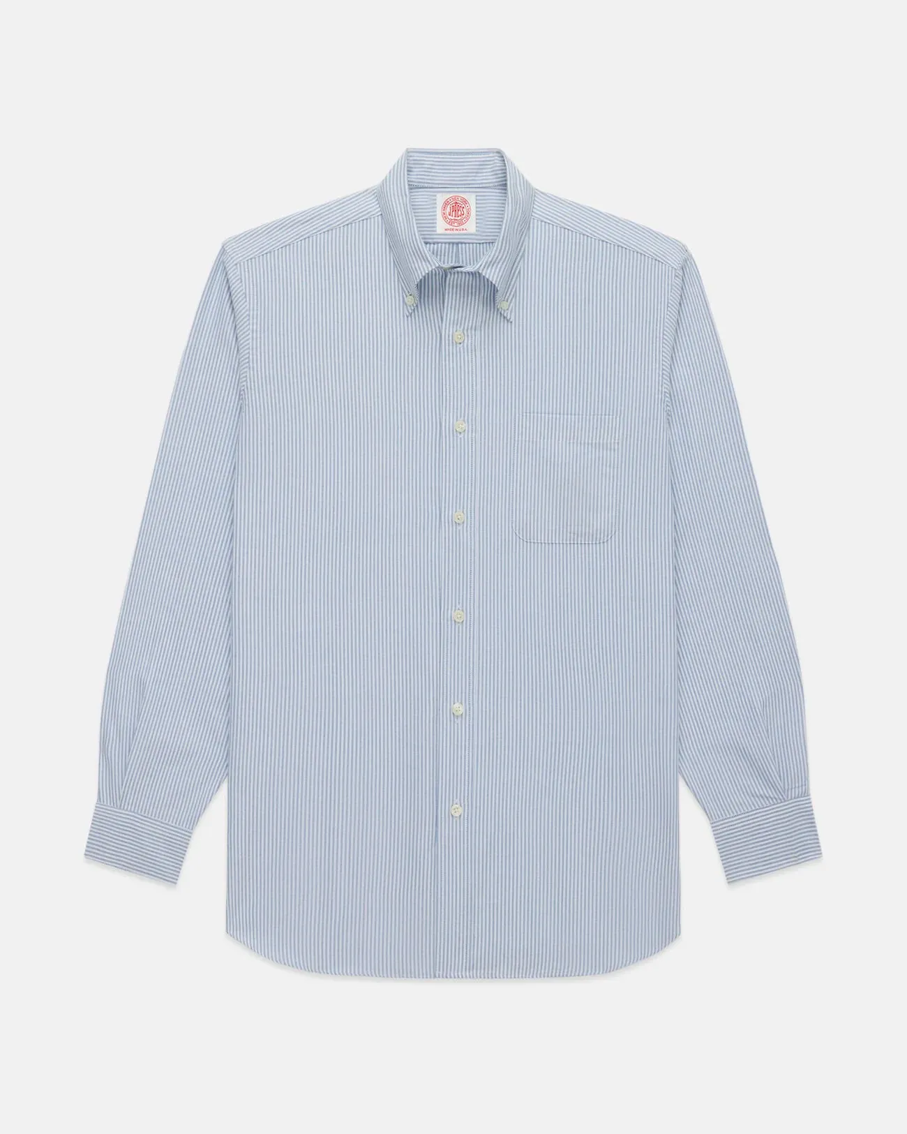 Made-in-USA Blue University Stripe Oxford Cloth Shirt - Regular Fit sold by J. Press product image thumbnail 2