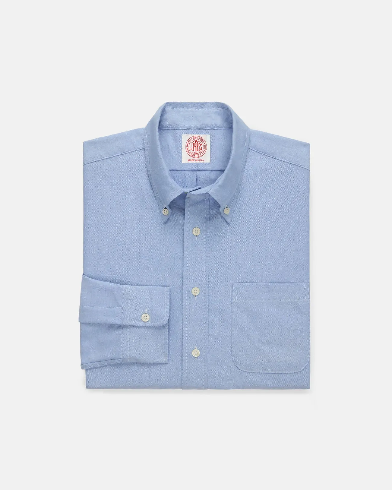 Made-in-USA Blue Oxford Cloth Button Down Shirt - Regular Fit sold by J. Press