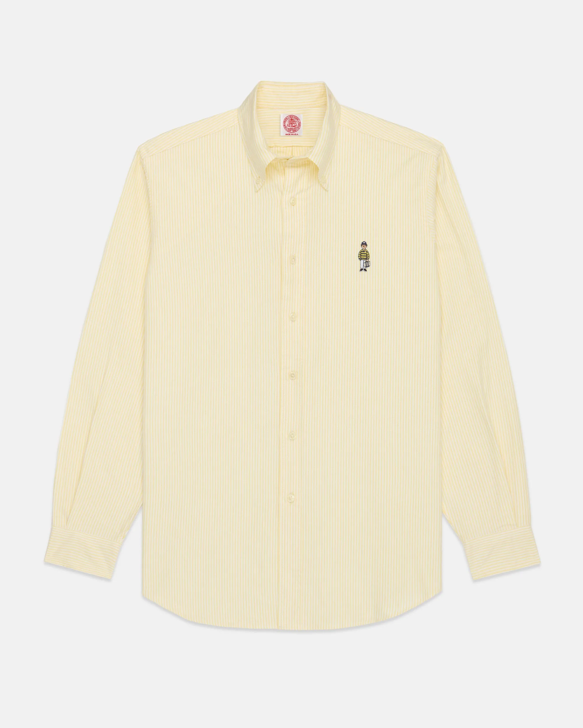 Made-in-USA "Ivy Guy" Yellow University Stripe Oxford Cloth Shirt - Classic Fit sold by J. Press product image thumbnail 2