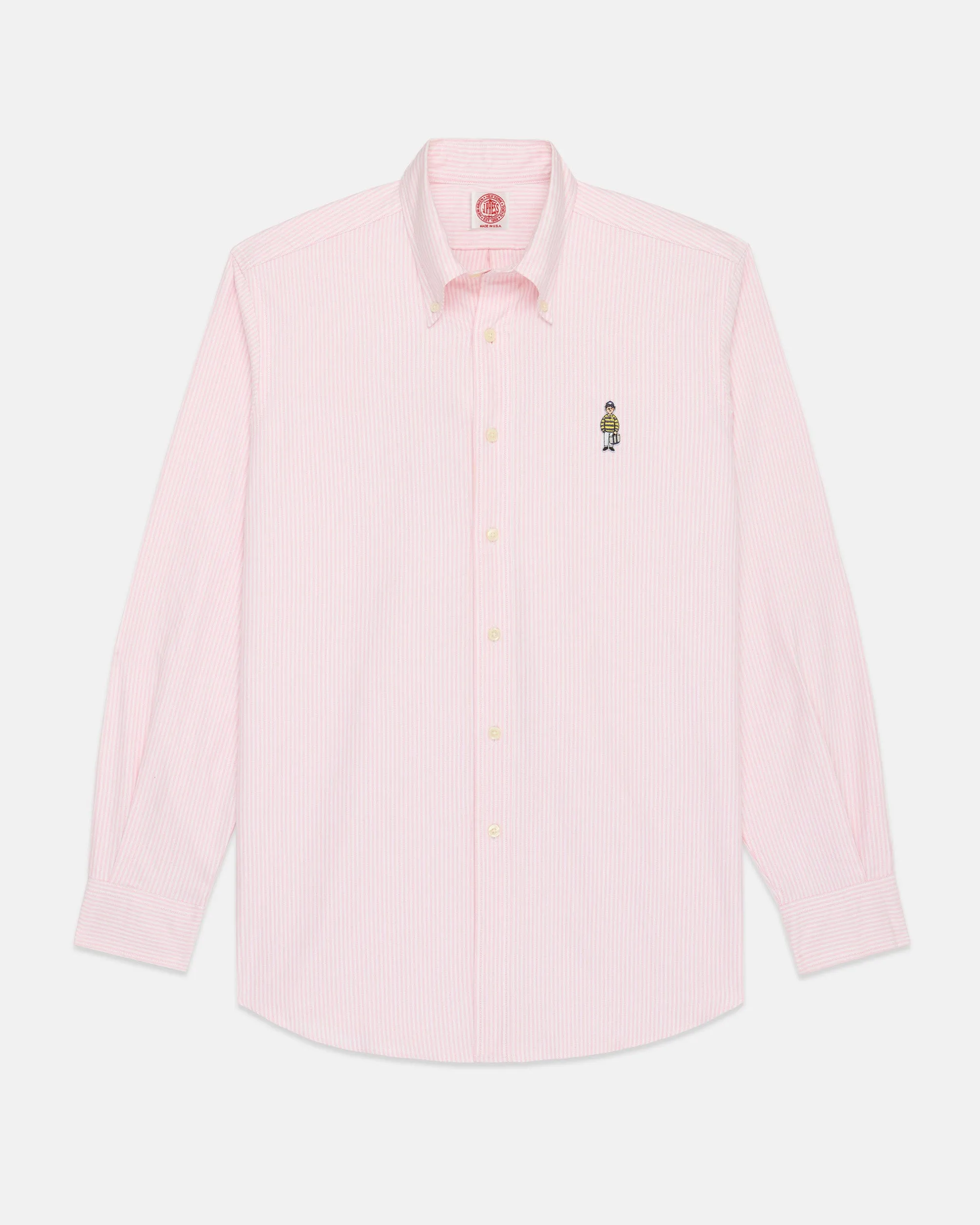 Made-in-USA "Ivy Guy" Pink University Stripe Oxford Cloth Shirt - Classic Fit sold by J. Press product image thumbnail 2