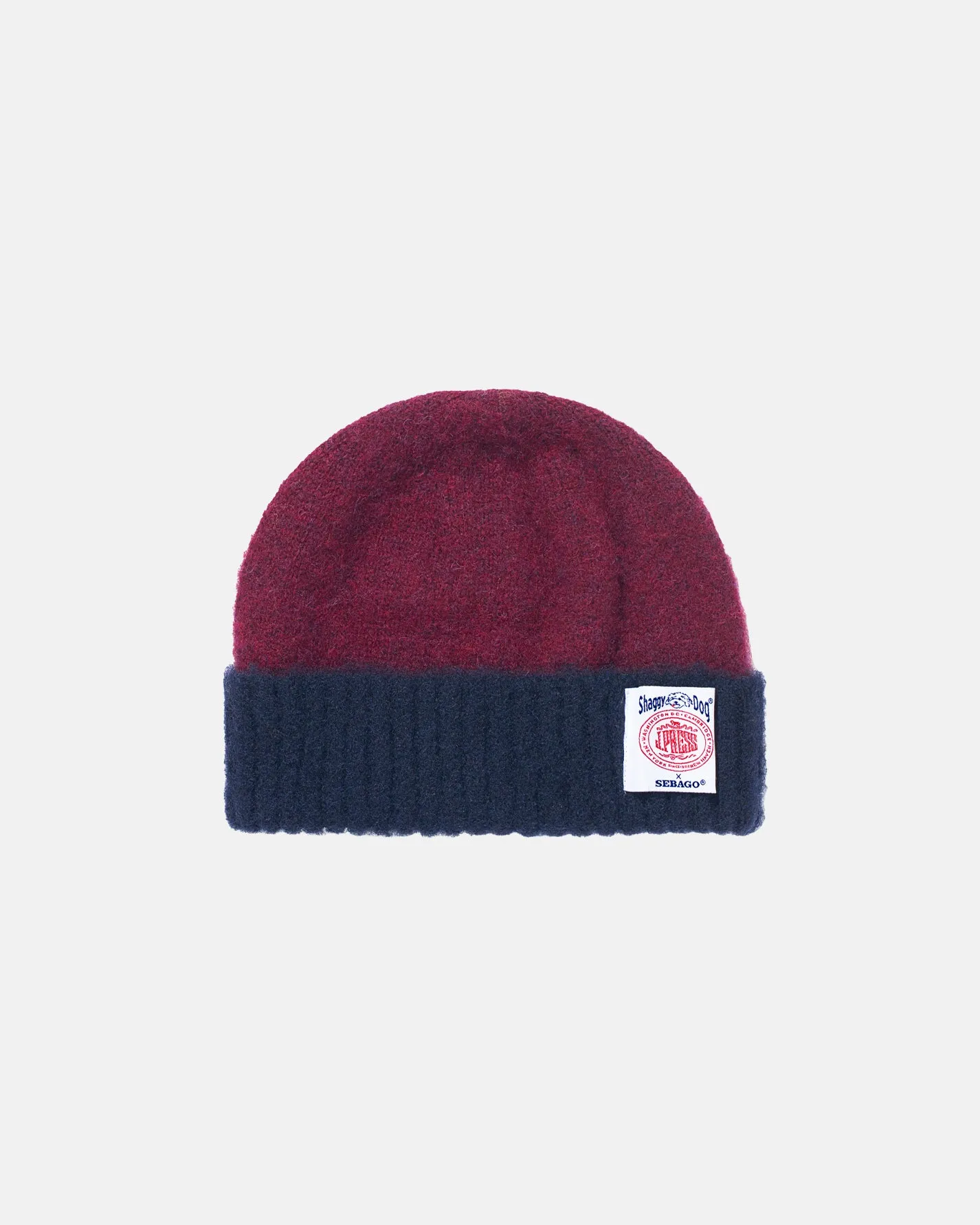 Made-in-Scotland Burgundy Two-tone Shaggy Dog Beanie sold by J. Press