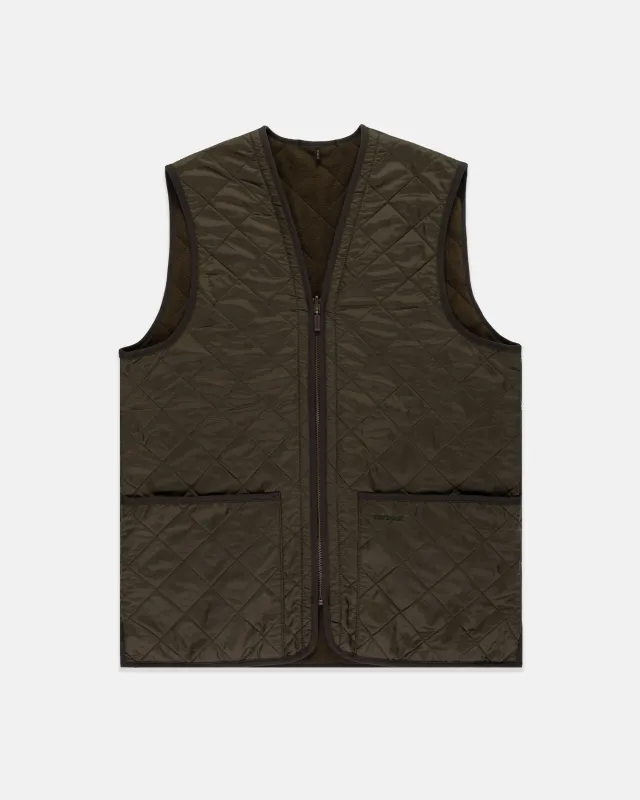 Barbour Olive Polarquilt Zip-In Waistcoat Liner sold by J. Press