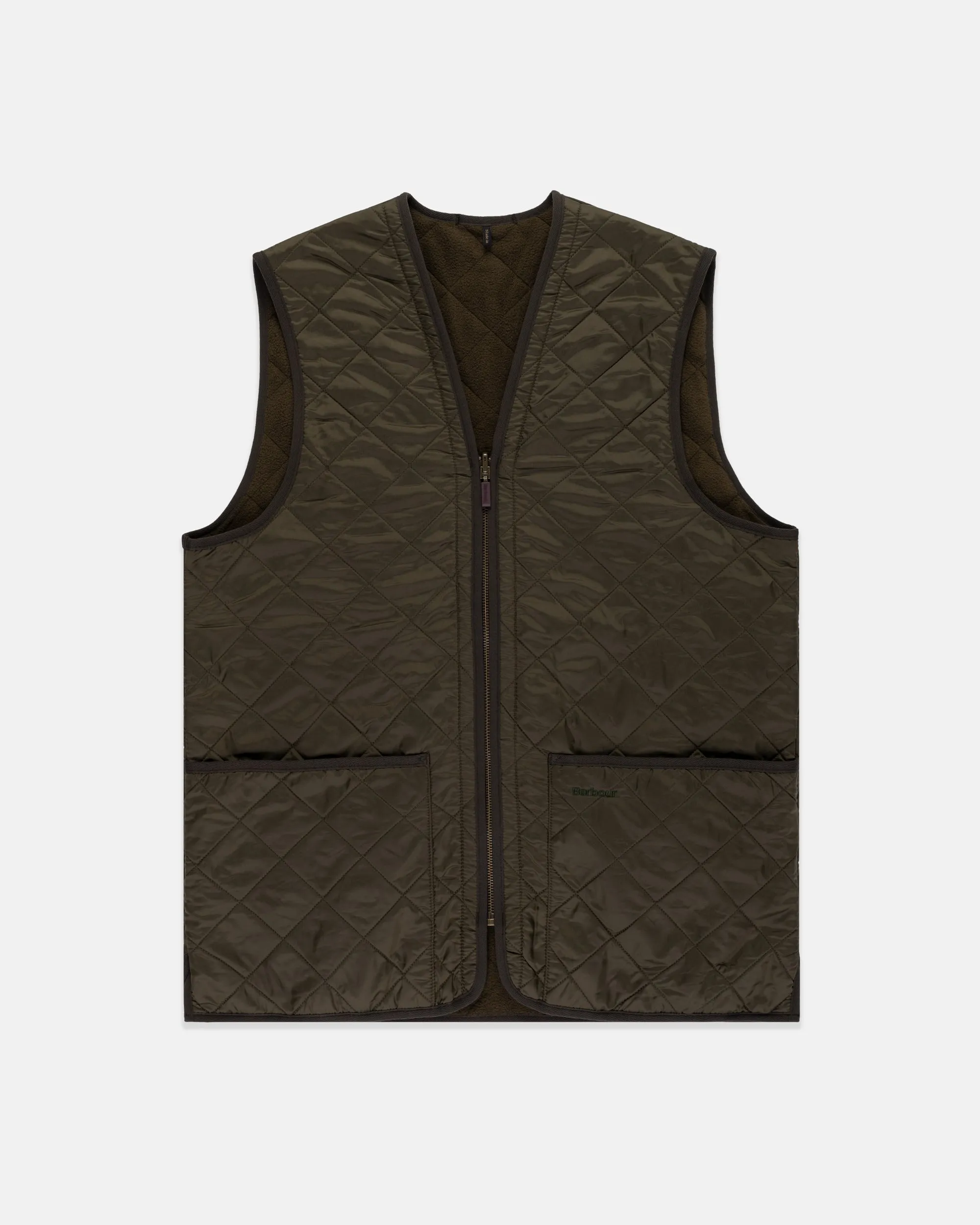 Barbour Olive Polarquilt Zip-In Waistcoat Liner sold by J. Press