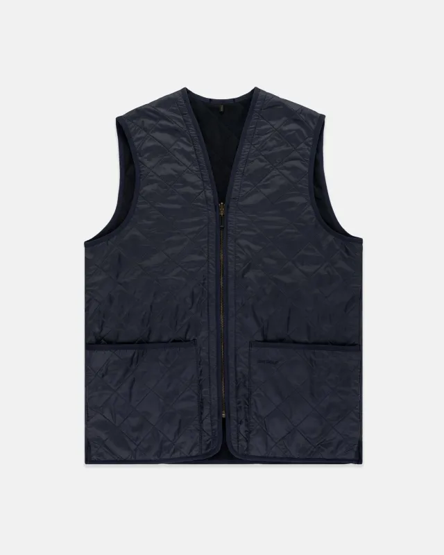 Barbour Navy Polarquilt Zip-In Waistcoat Liner sold by J. Press