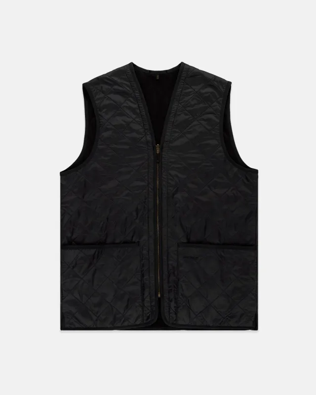 Barbour Black Polarquilt Zip-In Waistcoat Liner sold by J. Press