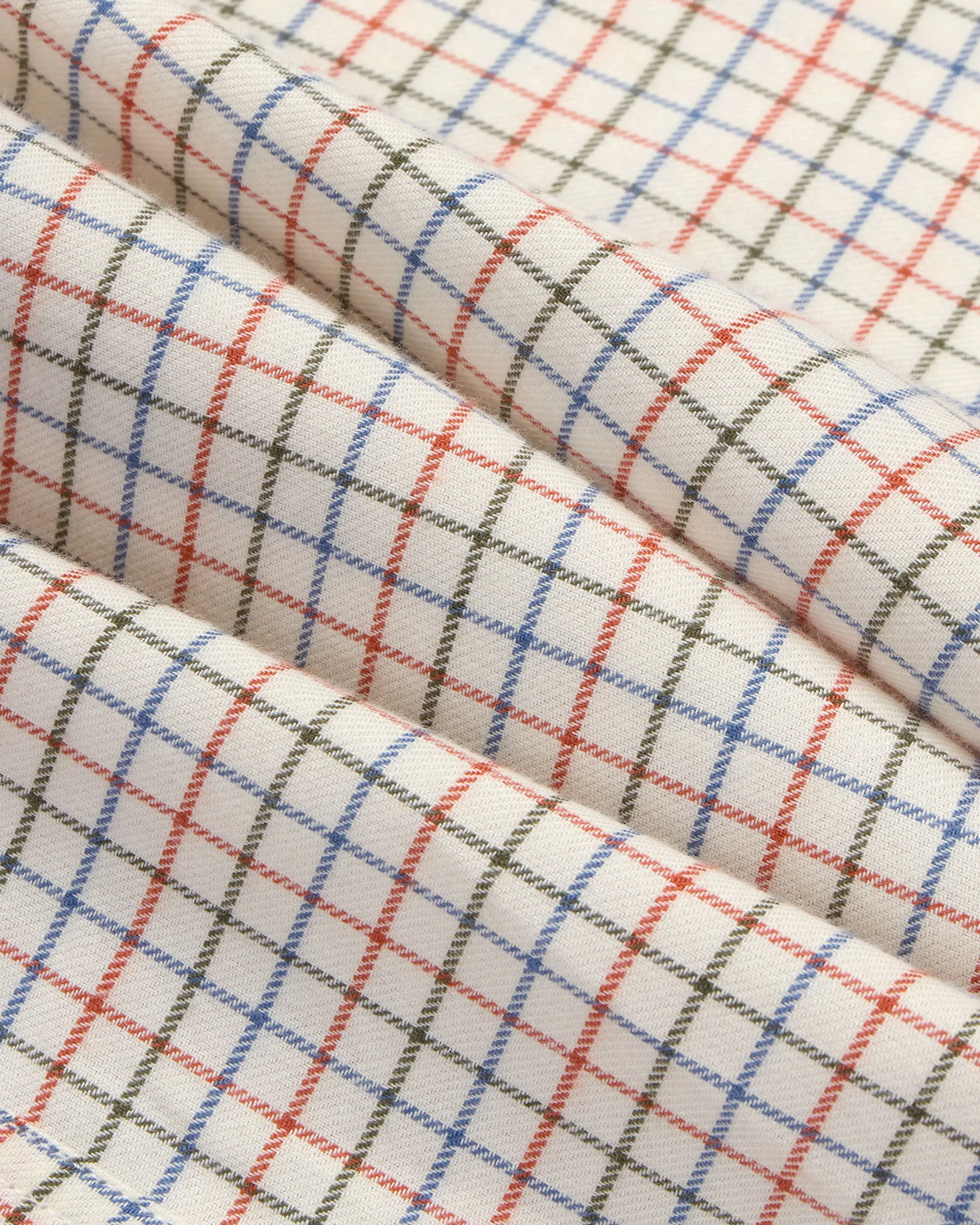 Navy, Light Blue & Red Tattersall Cotton Flannel Sport Shirt - Classic Fit sold by J. Press product image thumbnail 3