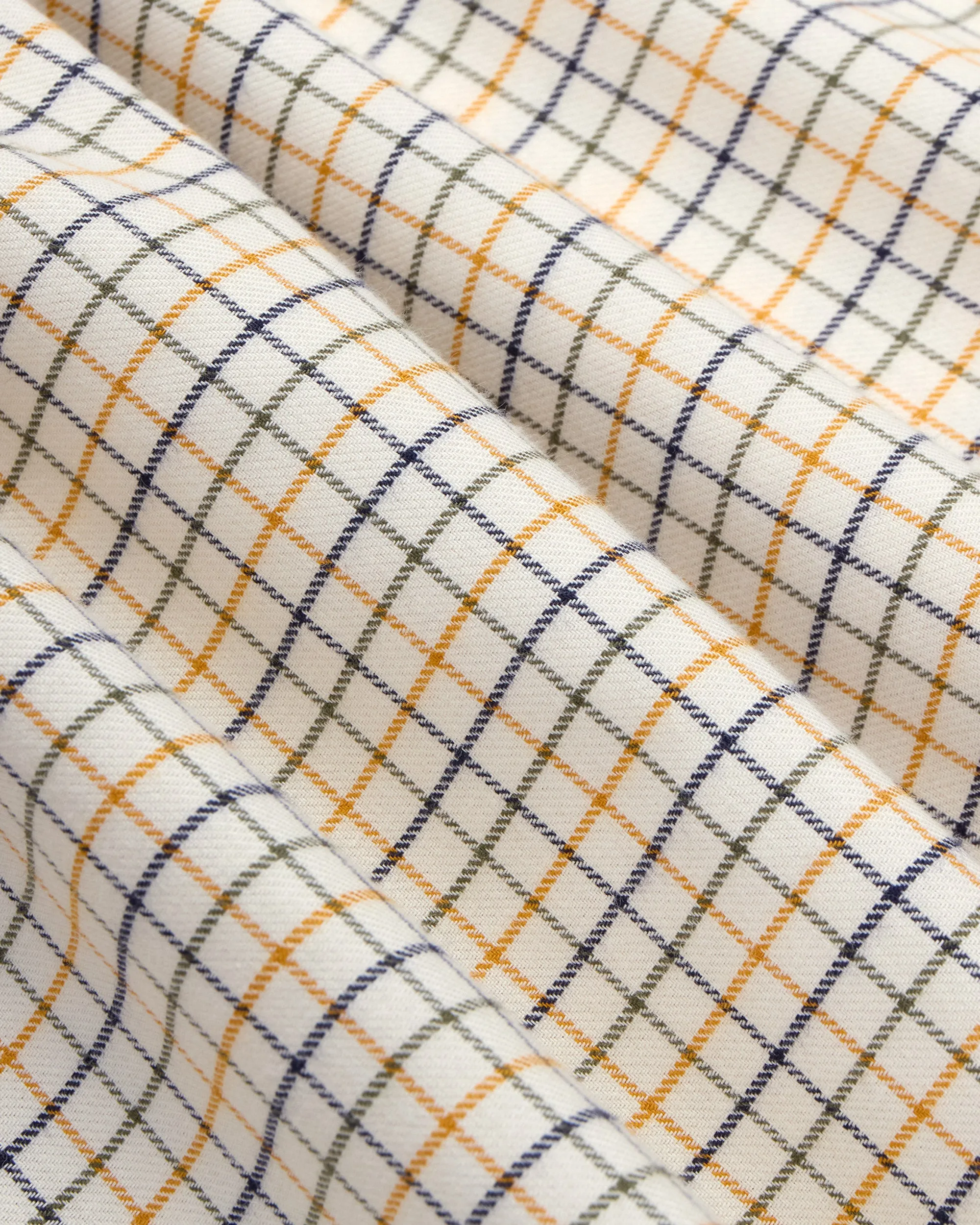 Navy, Gold & Green Tattersall Cotton Flannel Sport Shirt - Classic Fit sold by J. Press product image thumbnail 4