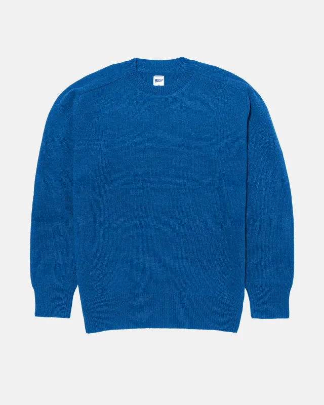 Blue Wool Crewneck Sweater - Trim Fit sold by J. Press