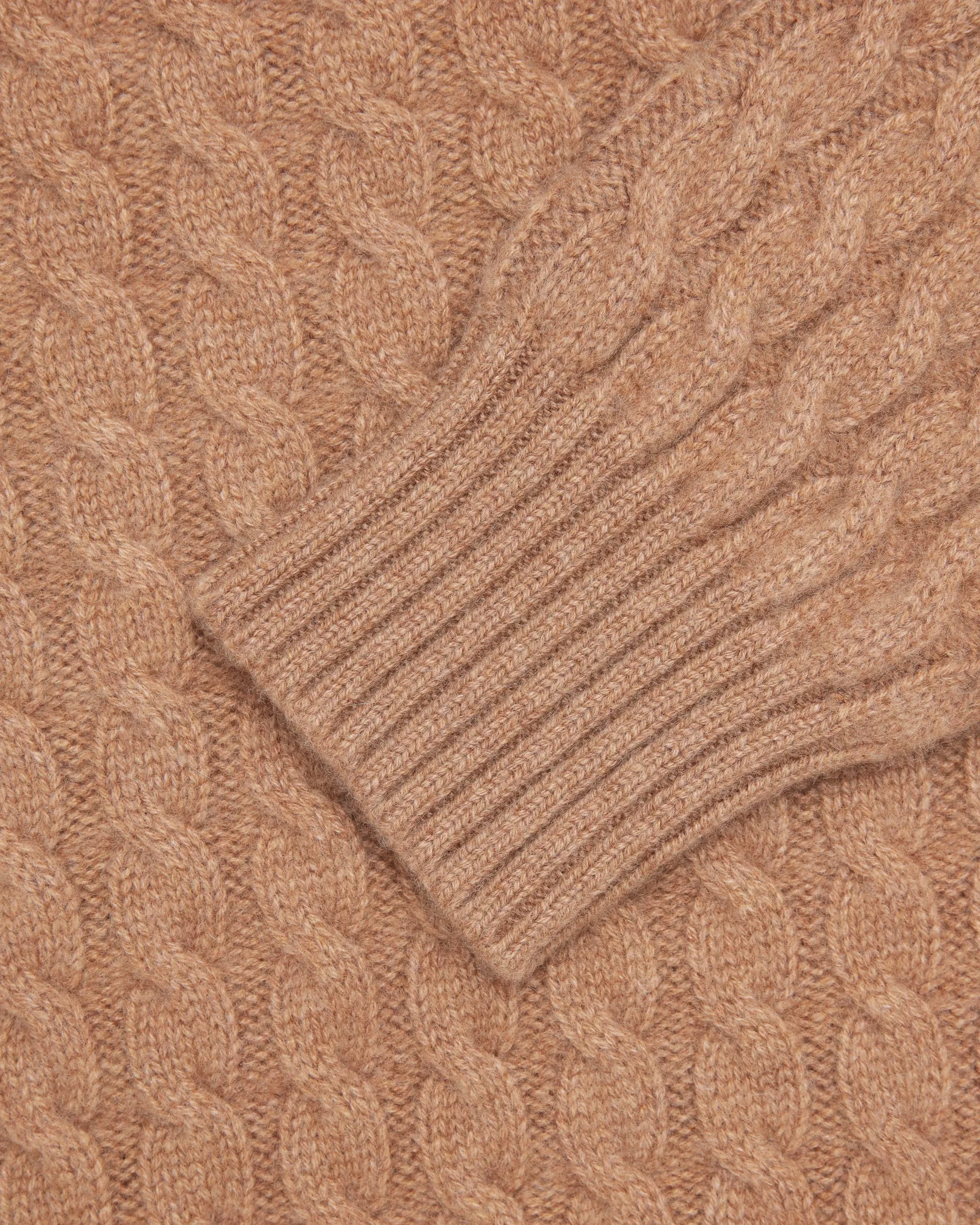 Made-in-Scotland Fawn Cable Knit Cashmere Sweater sold by J. Press product image thumbnail 4